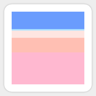 An ideal tranquility of Fresh Air, Cornflower Blue, Baby Pink, Misty Rose and Pale Rose stripes. Sticker